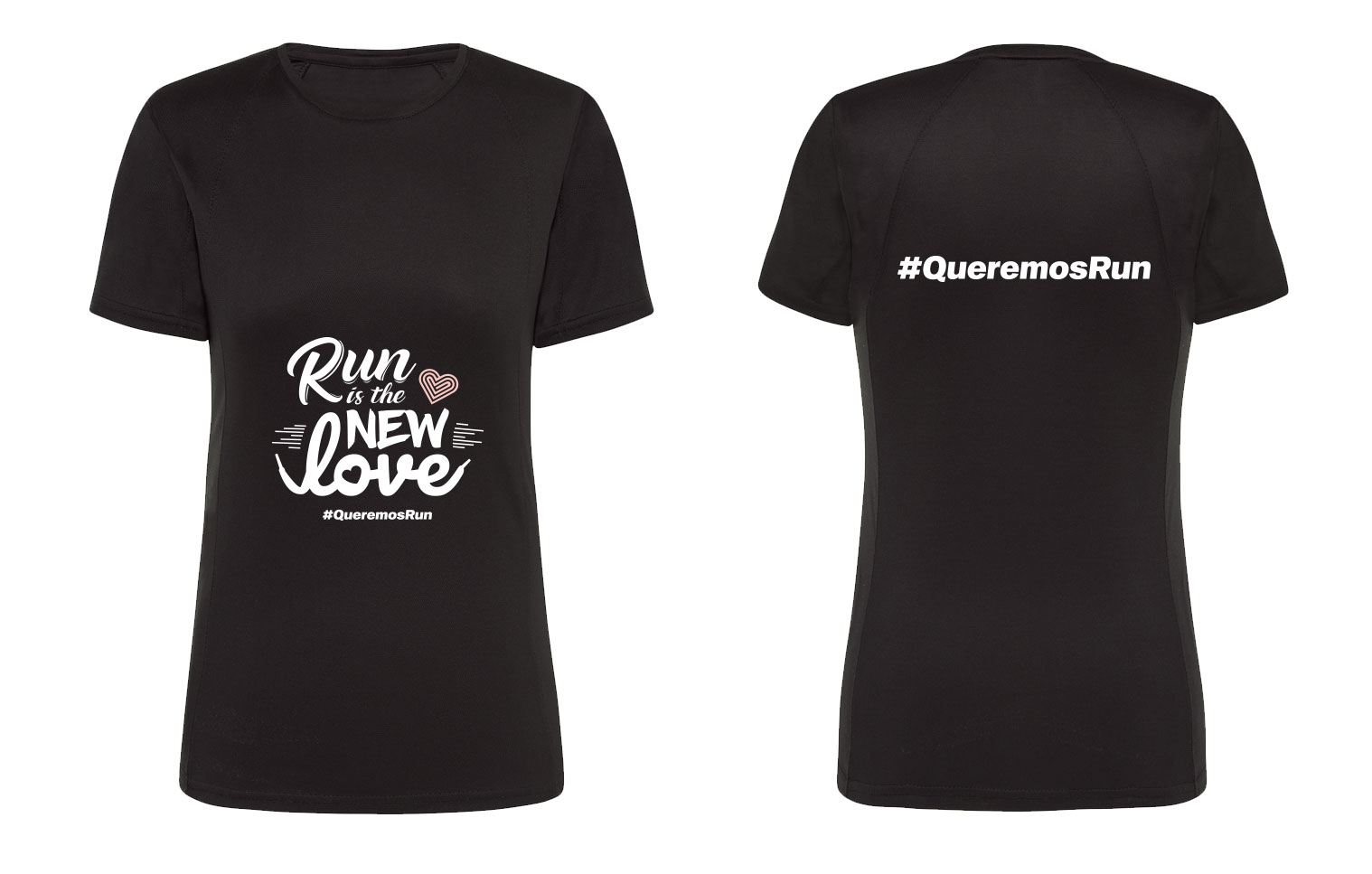 Playera Quiero Run is the new love negra